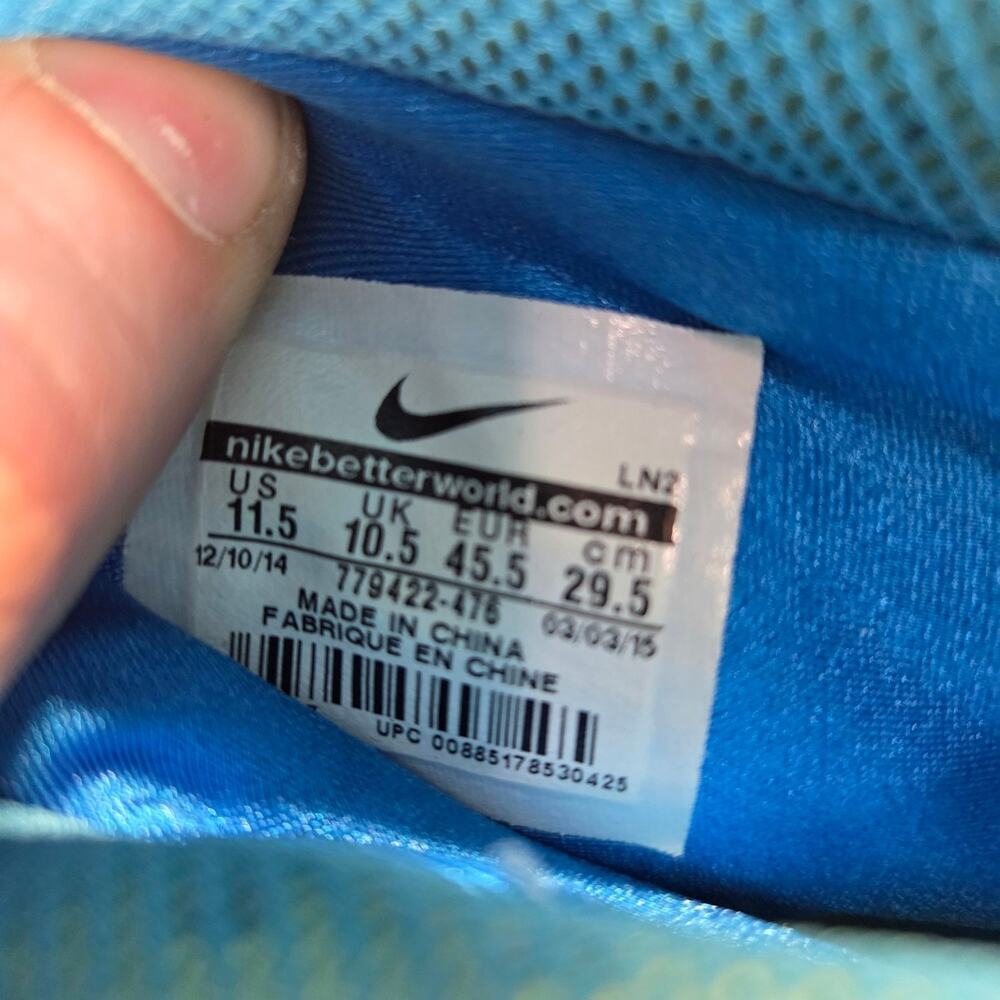 Nike Lunarbeast Elite TD Nikeskin Blue Red Mens Football Cleats Size 11.5‎ - Picture 11 of 12